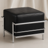 Buy SQUAR Footrest (Ottoman) - Premium Leather Black 55761 - prices